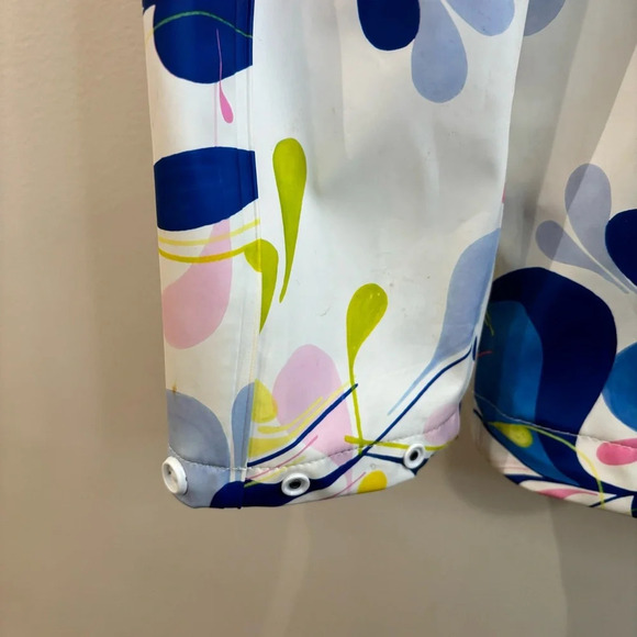 HELLY HANSEN Sz S Moss Floral Hooded Pockets Drawstring Rain Coat Jacket NWOT - Picture 9 of 13